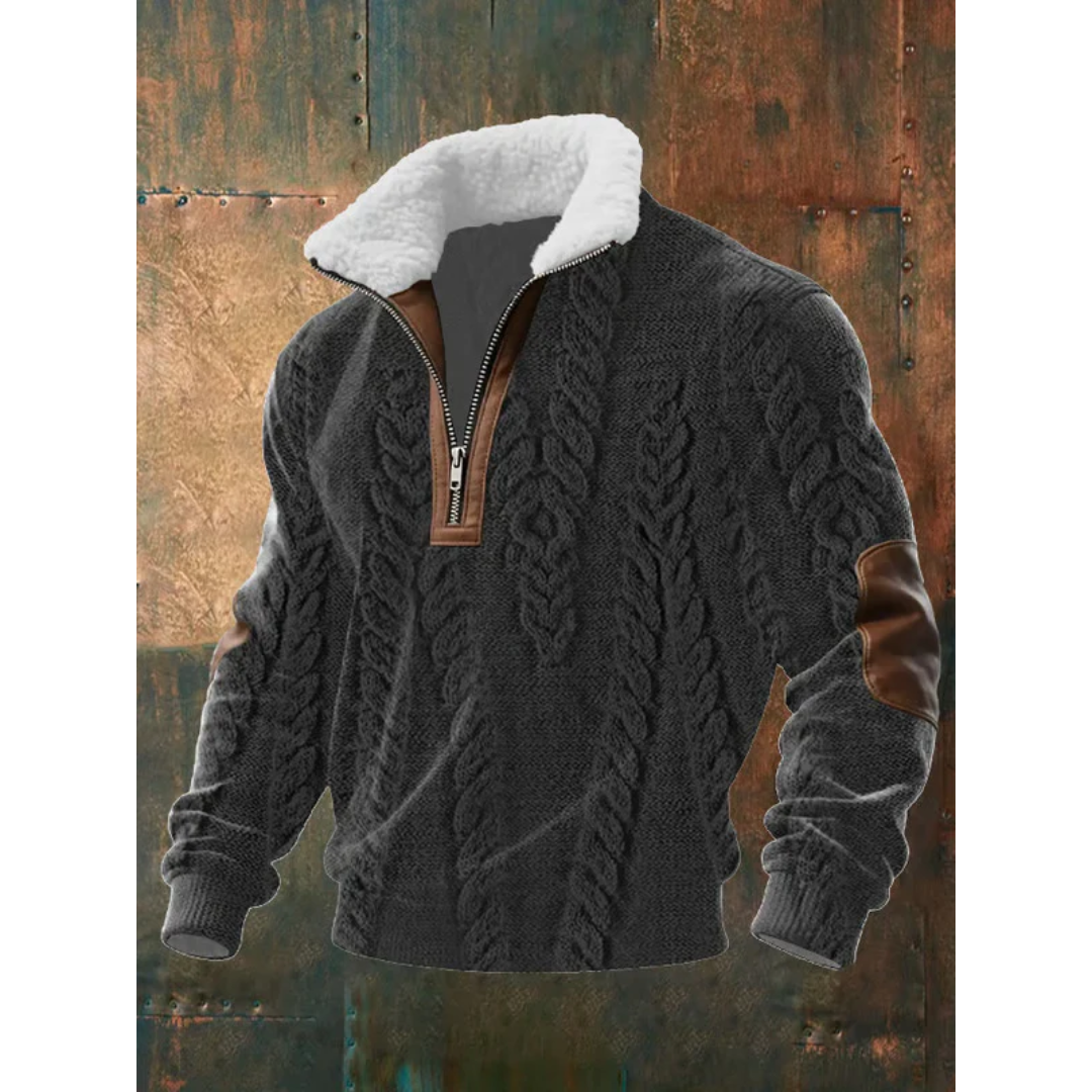 Darevo | Fleece Sweater with Zip and High Collar