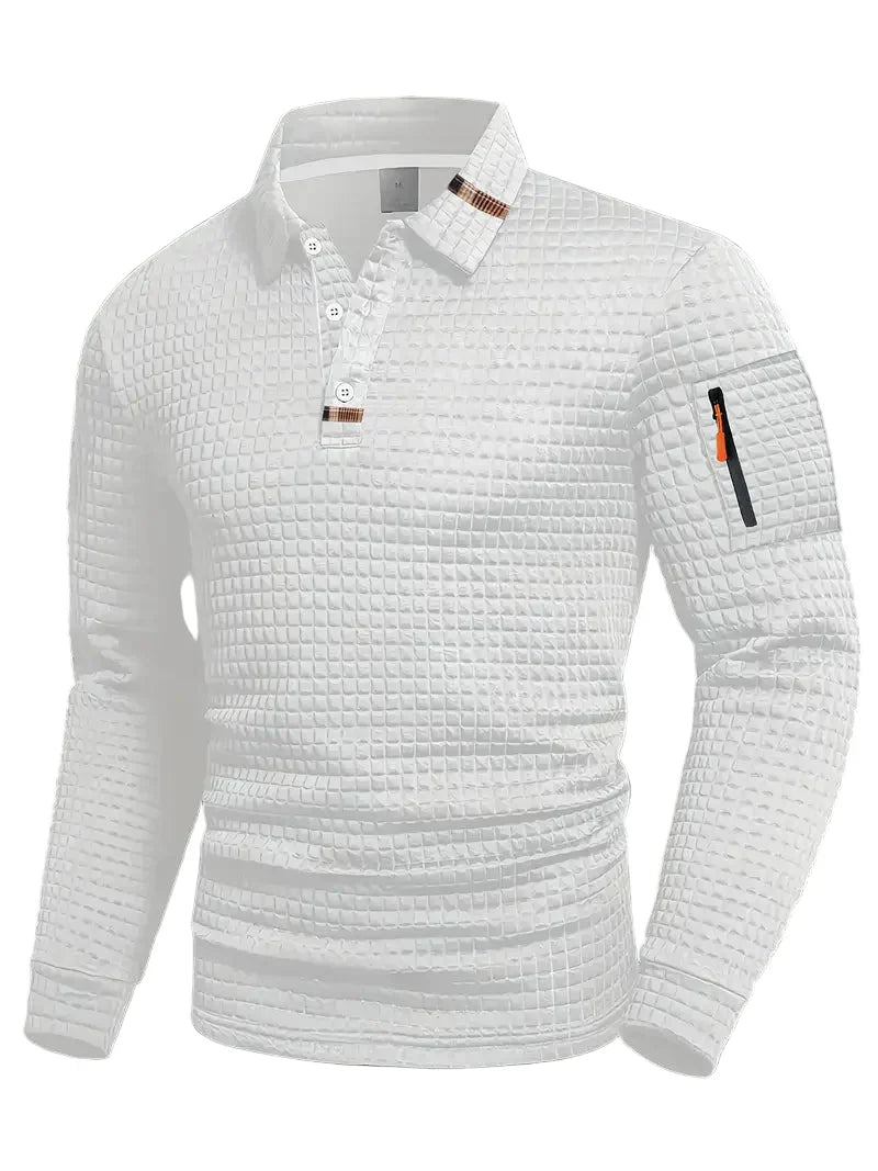 Bruce | Textured Polo with Pocket on the Sleeve