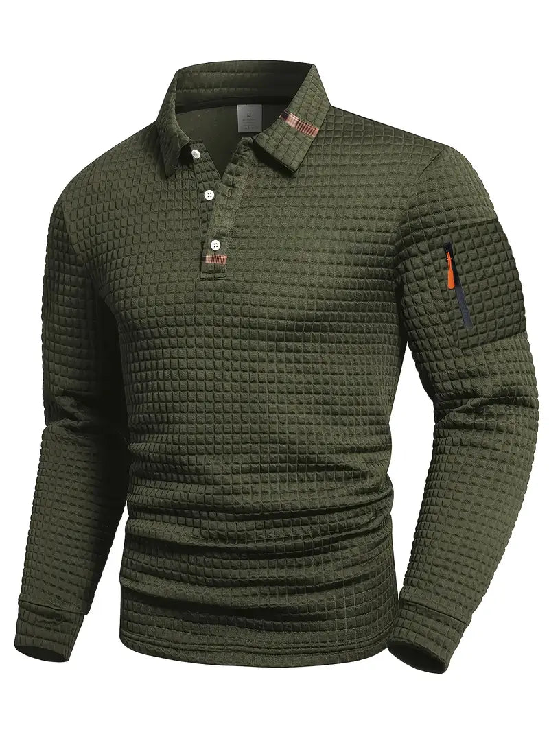 Bruce | Textured Polo with Pocket on the Sleeve