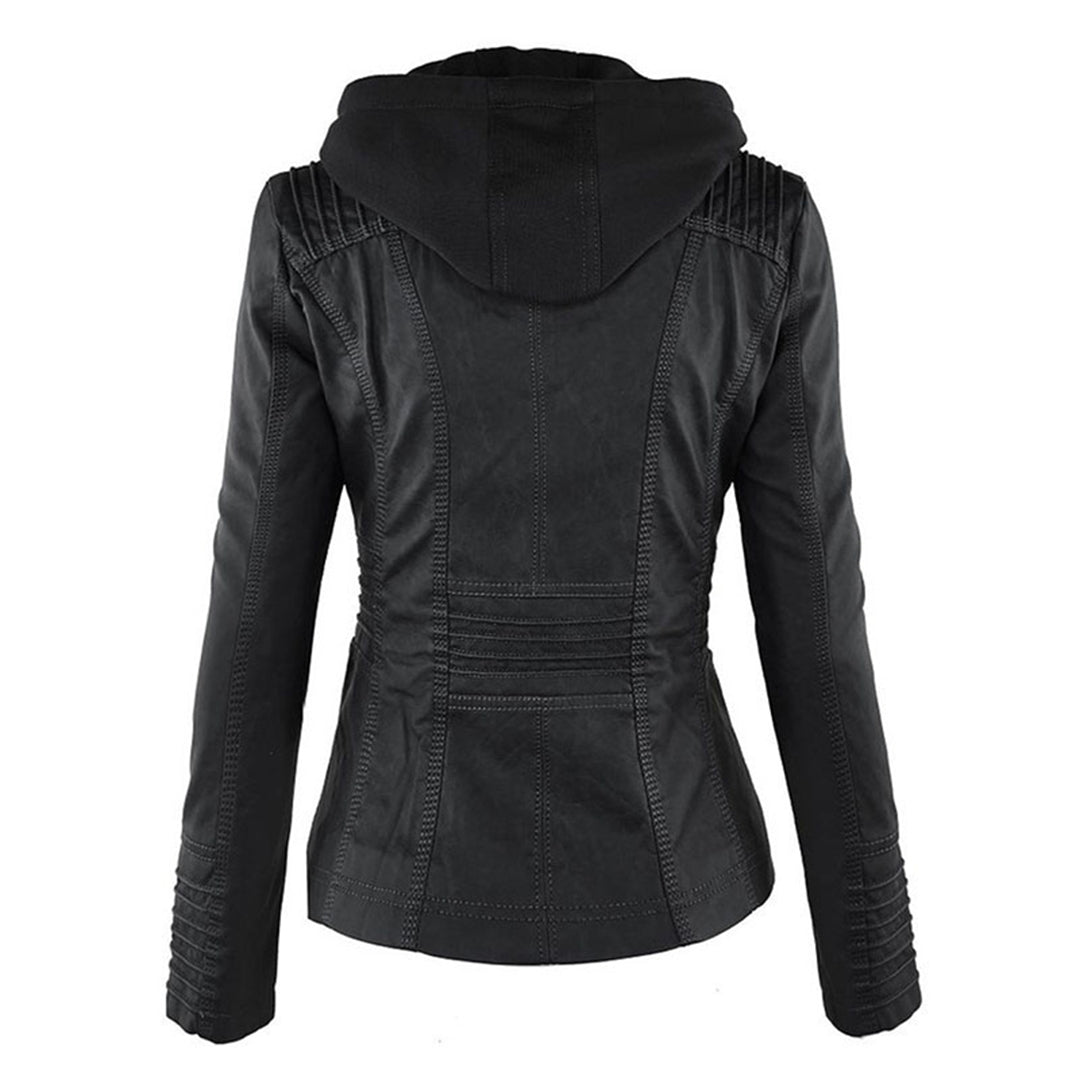 Darevo | Modern Leather Jacket with Hood