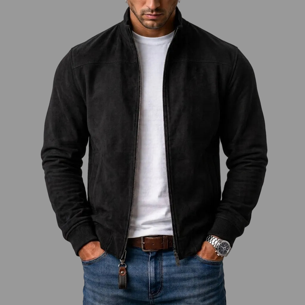 Darevo | Suede Bomber Jacket