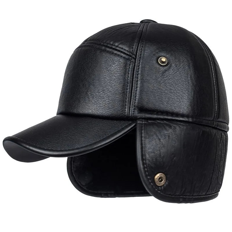 Derrick | Fur Leather Cap