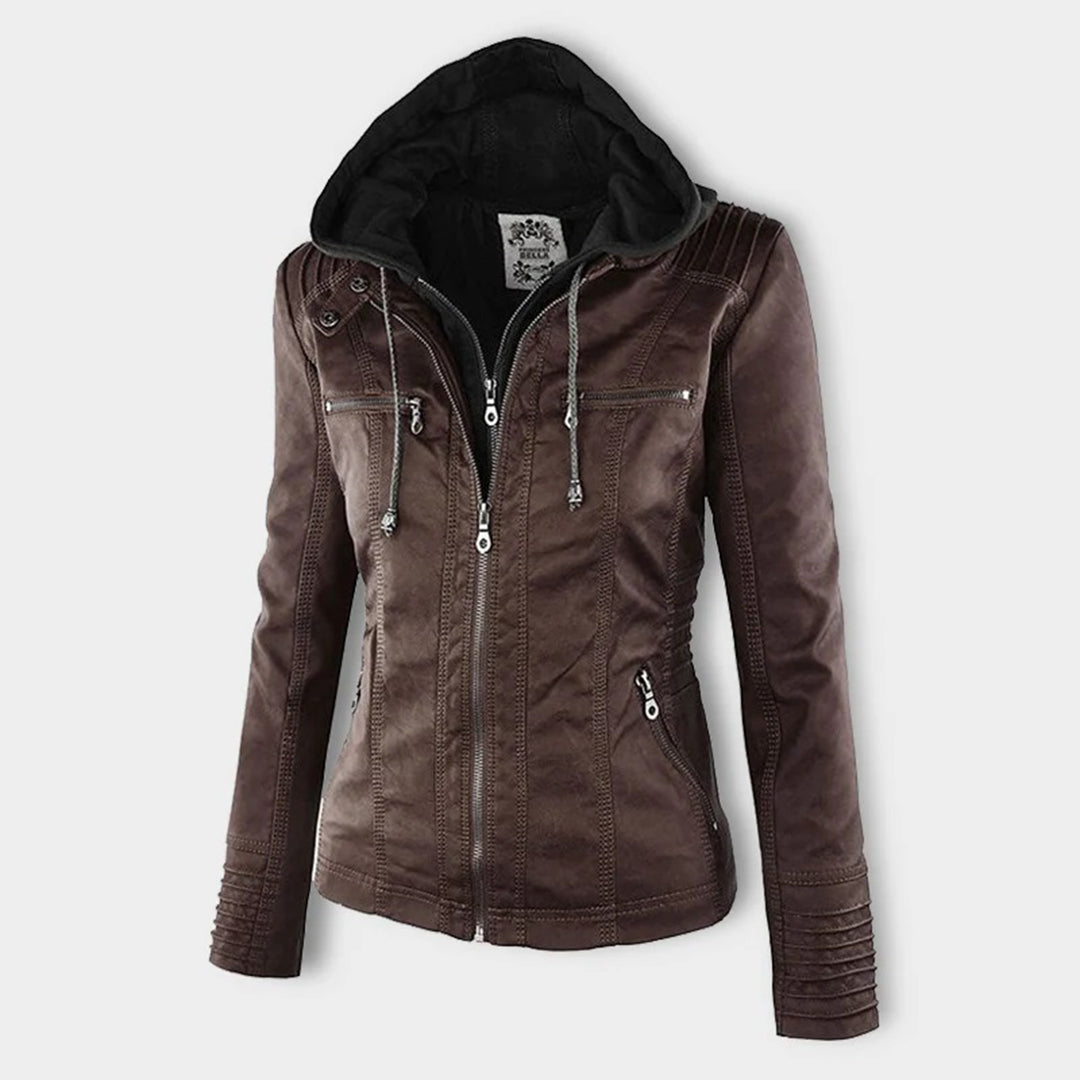 Darevo | Modern Leather Jacket with Hood