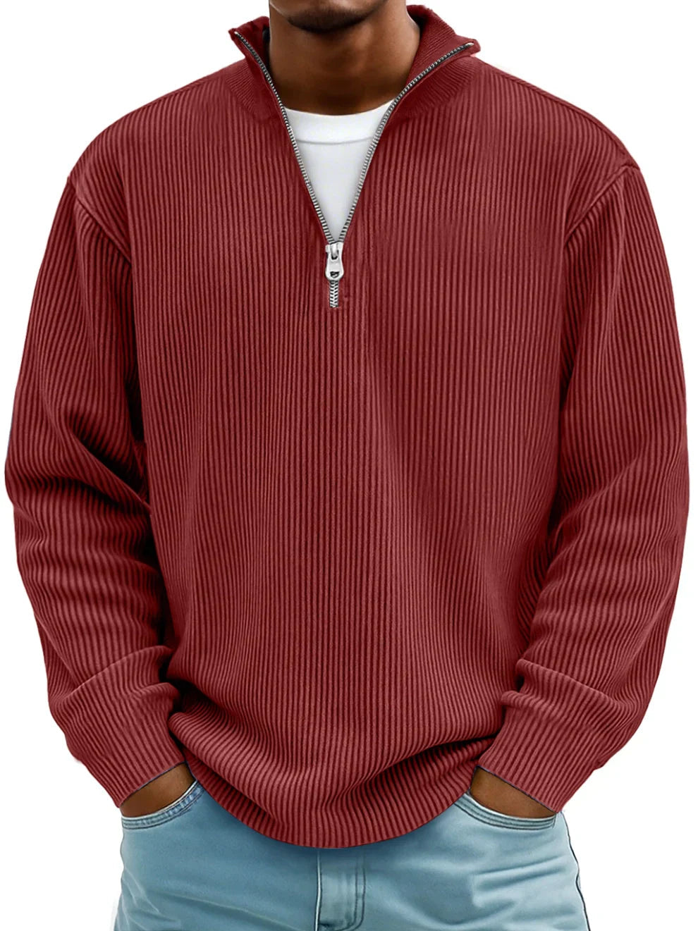 Darevo | Ribbed Zip Sweater