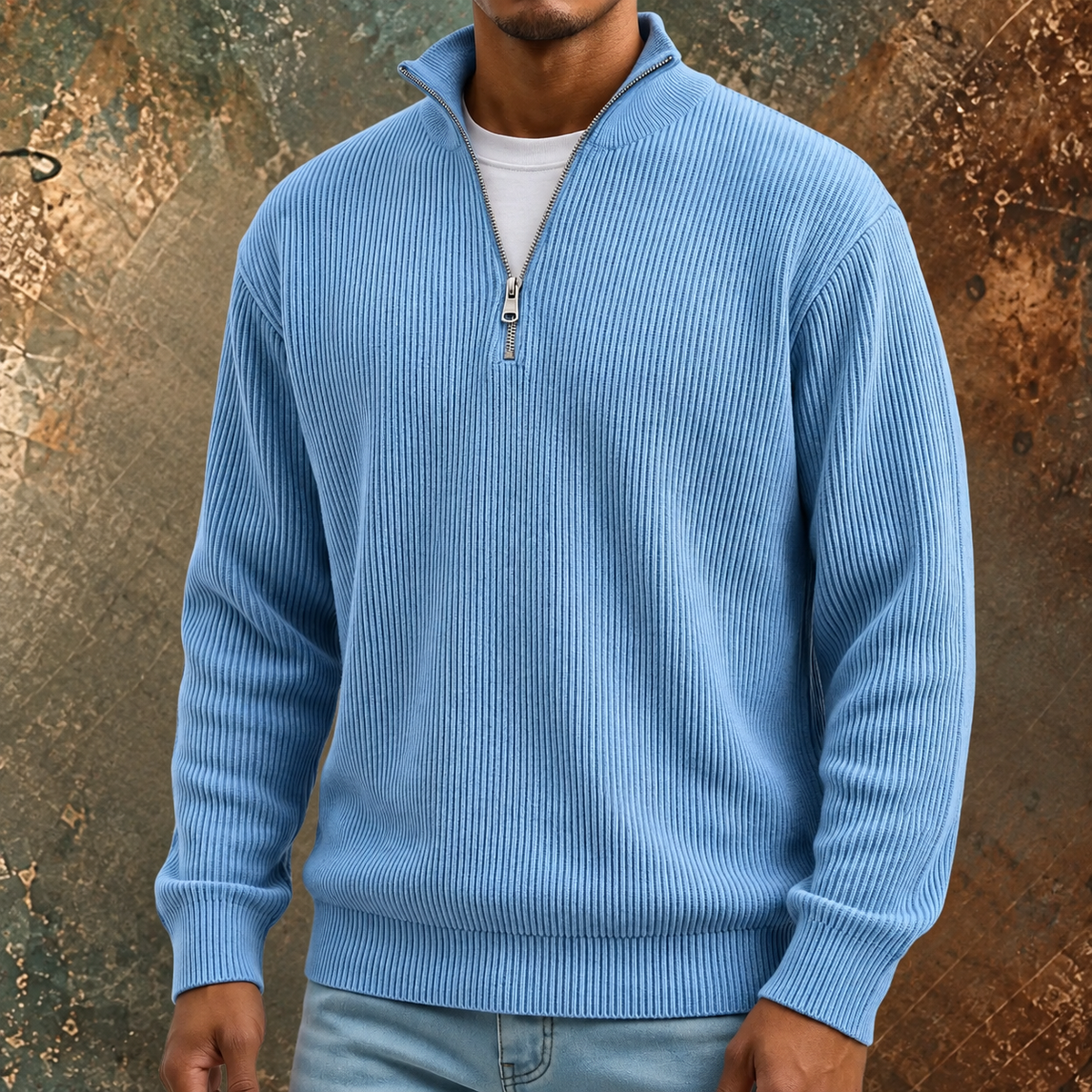 Darevo | Long Sleeve Half-Zip Sweater