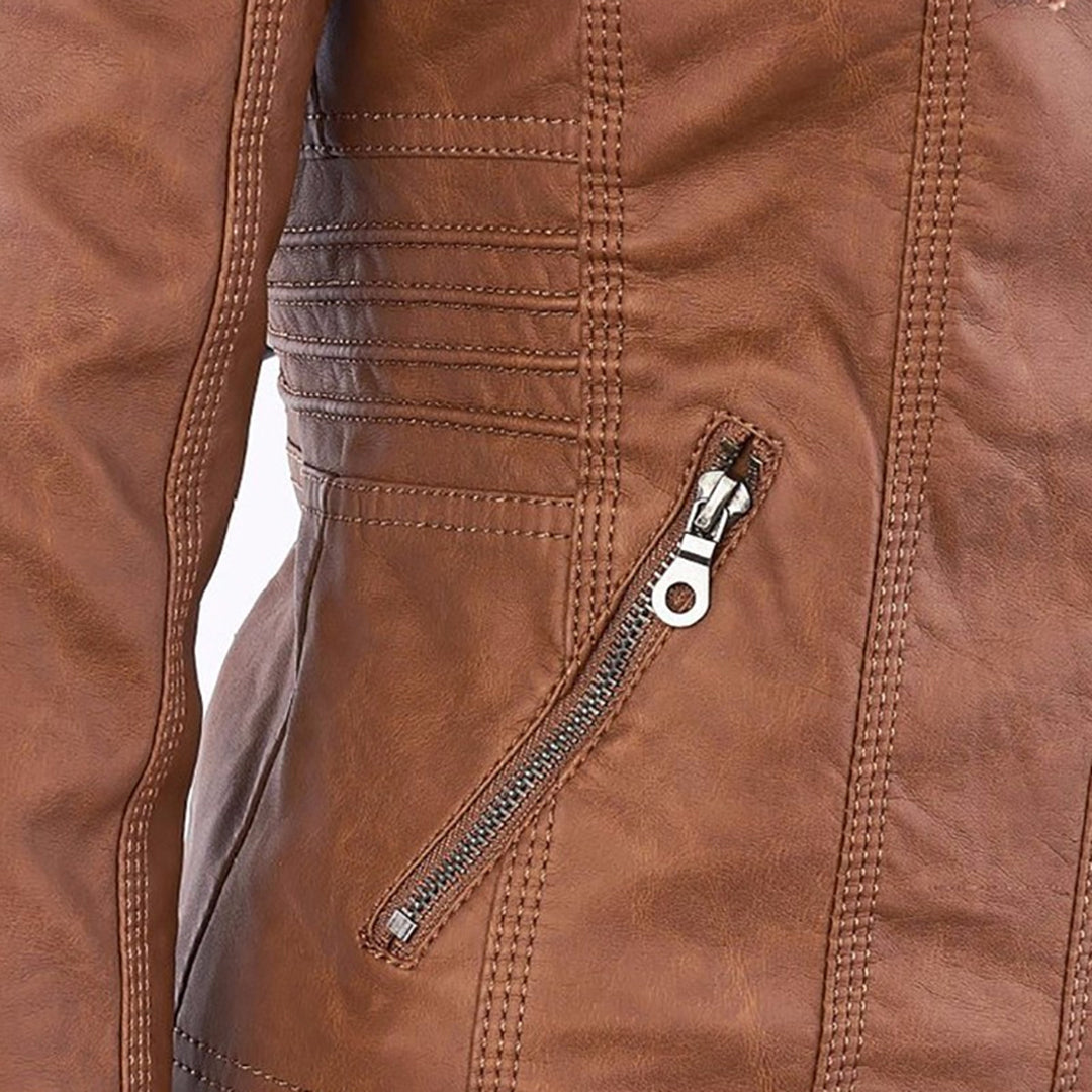 Darevo | Modern Leather Jacket with Hood