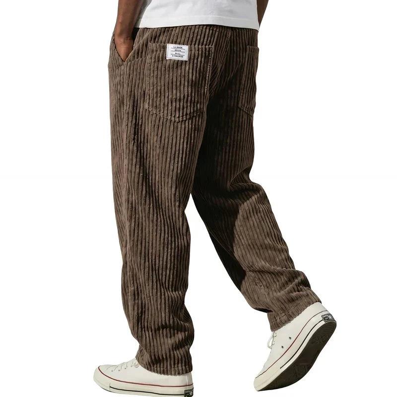 Darevo | Corduroy Pants with Elastic Waistband