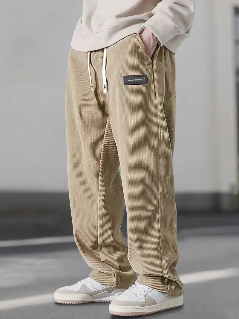 Darevo | Casual Wide-Fit Corduroy Pants