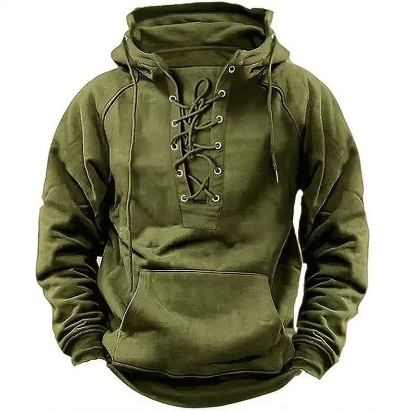 Darevo | Lace-up hoodie with a kangaroo pocket