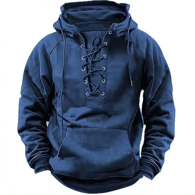Darevo | Lace-up hoodie with a kangaroo pocket