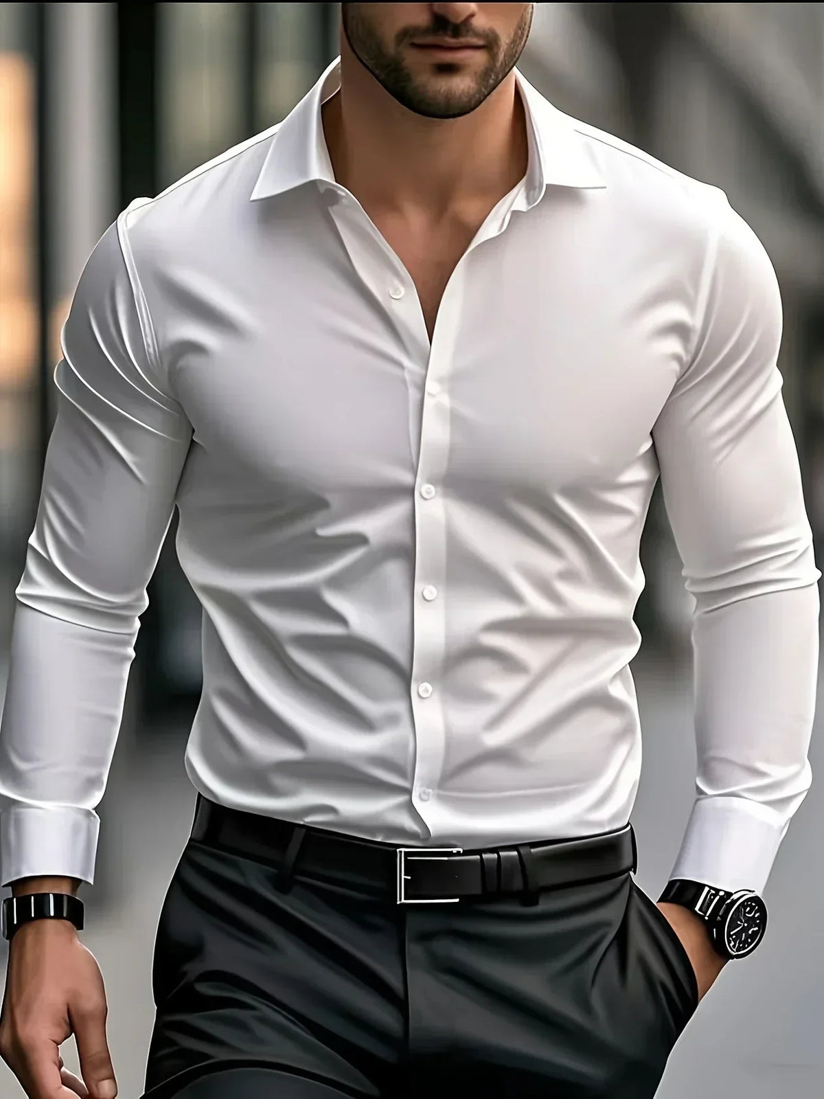 Darevo | Elegant Long Sleeve Button-Up Shirt
