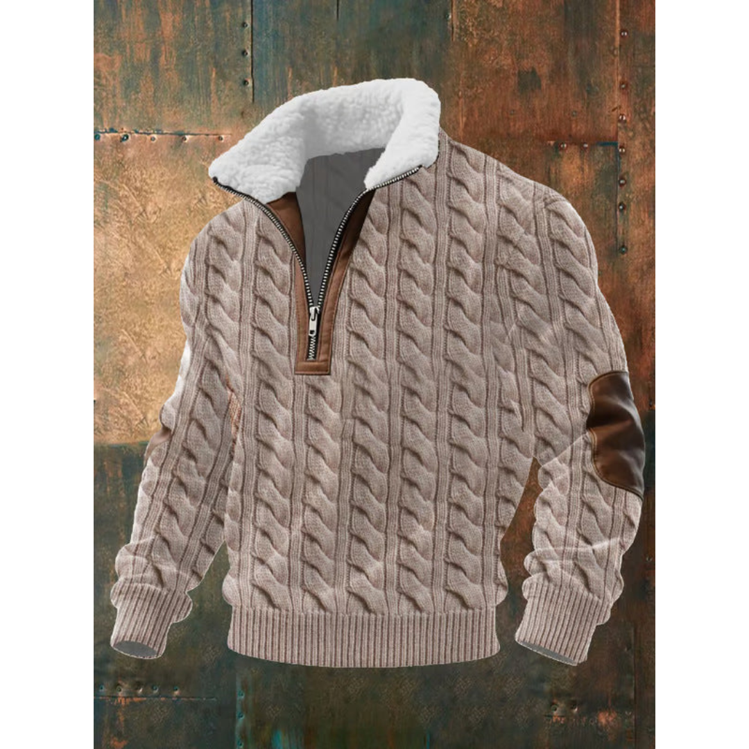 Darevo | Fleece Sweater with Zip and High Collar