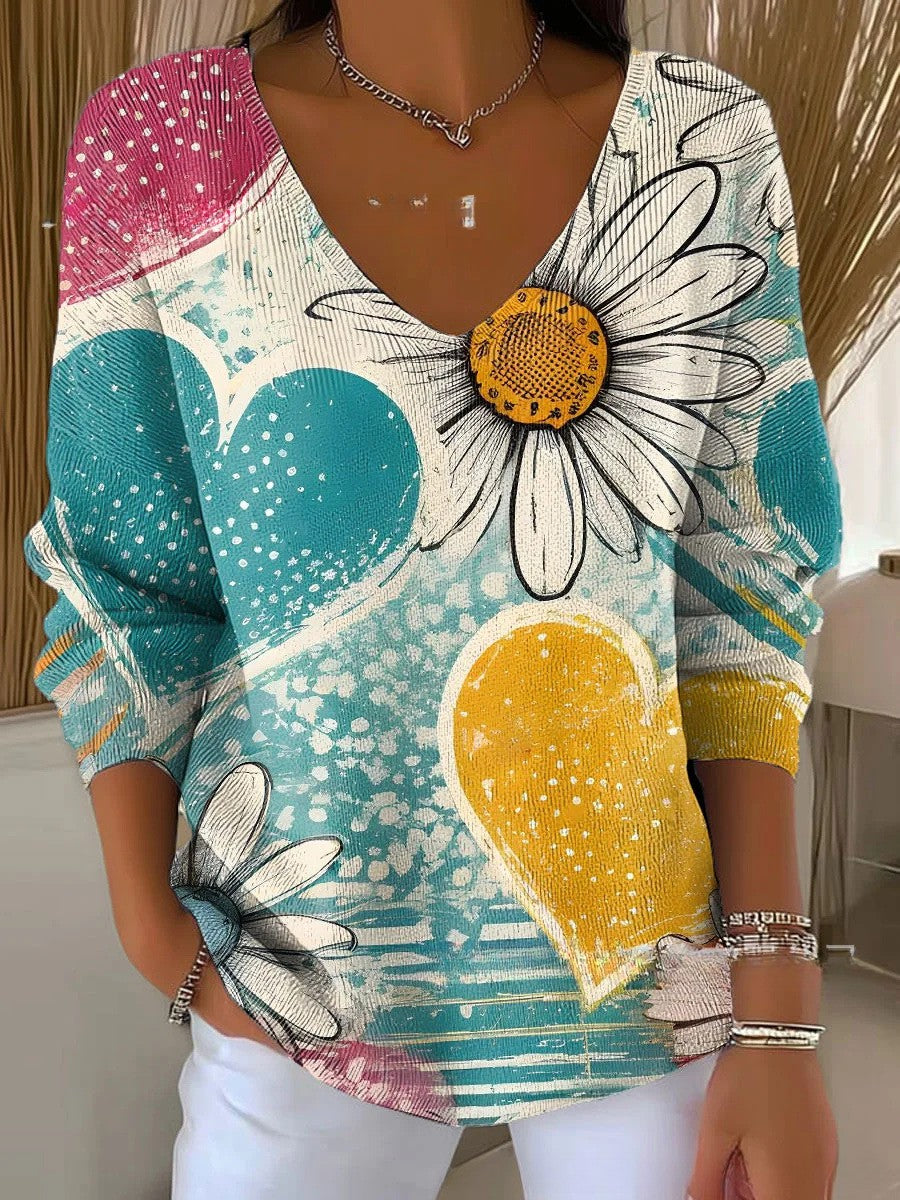 Emily | Colorful Sweater with V-Neck
