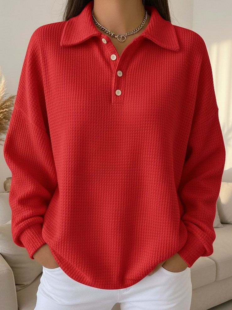 Danielle | Soft Knit Polo Sweater
