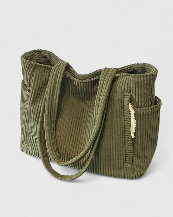 Darevo | Luxurious Ribbed Tote Bag with Cord Detail
