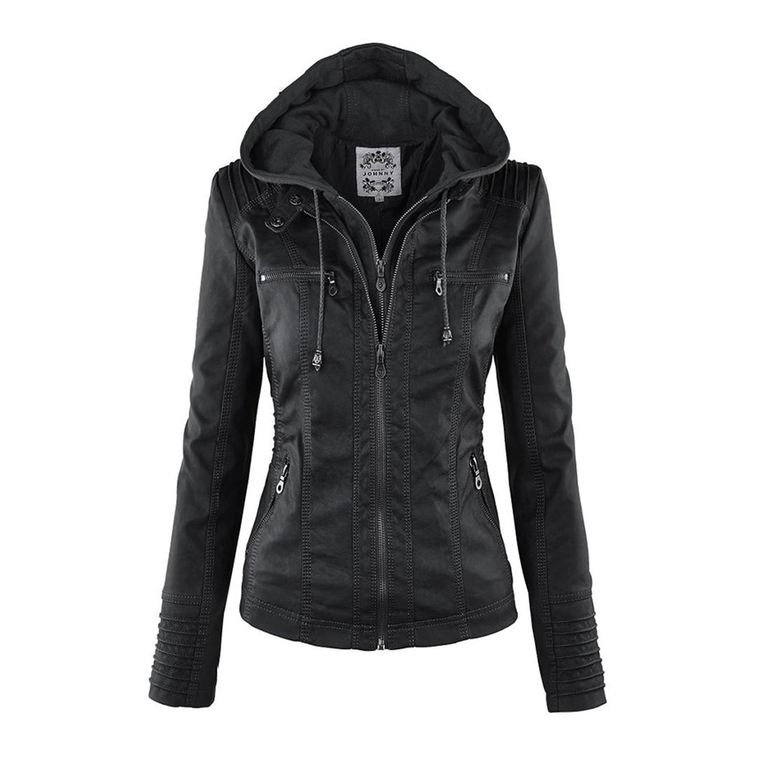 Darevo | Modern Leather Jacket with Hood