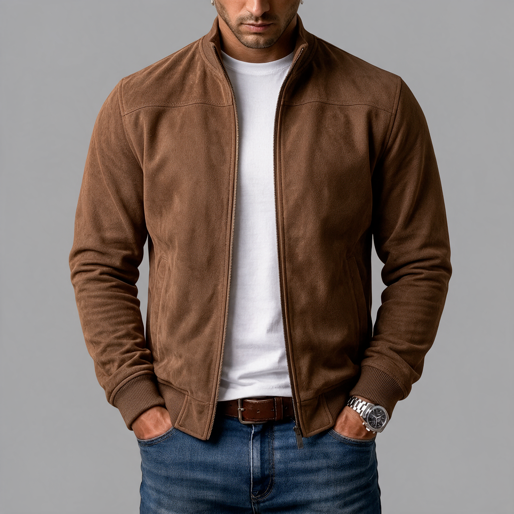 Darevo | Suede-Look Bomber Jacket