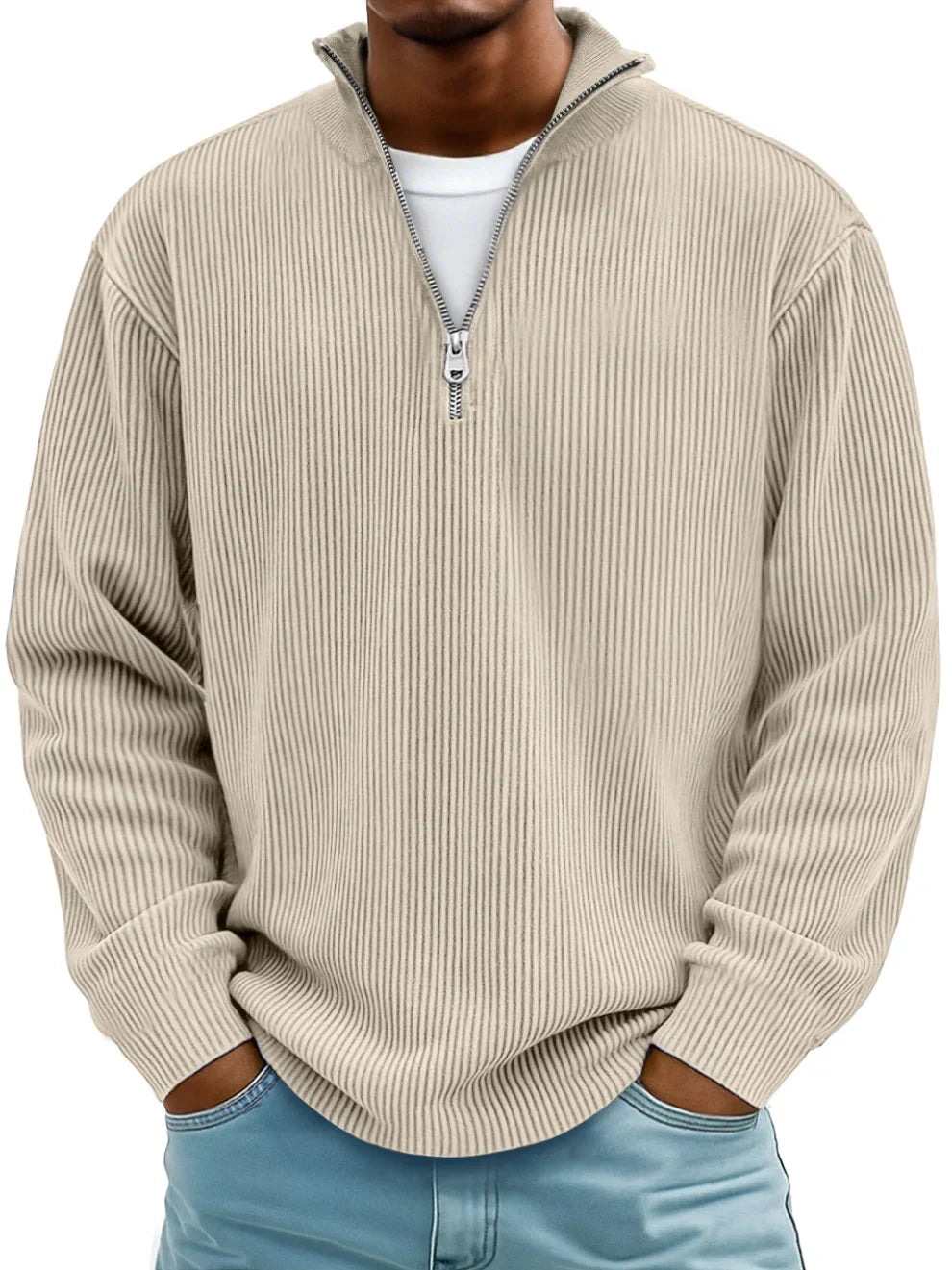 Darevo | Ribbed Zip Sweater