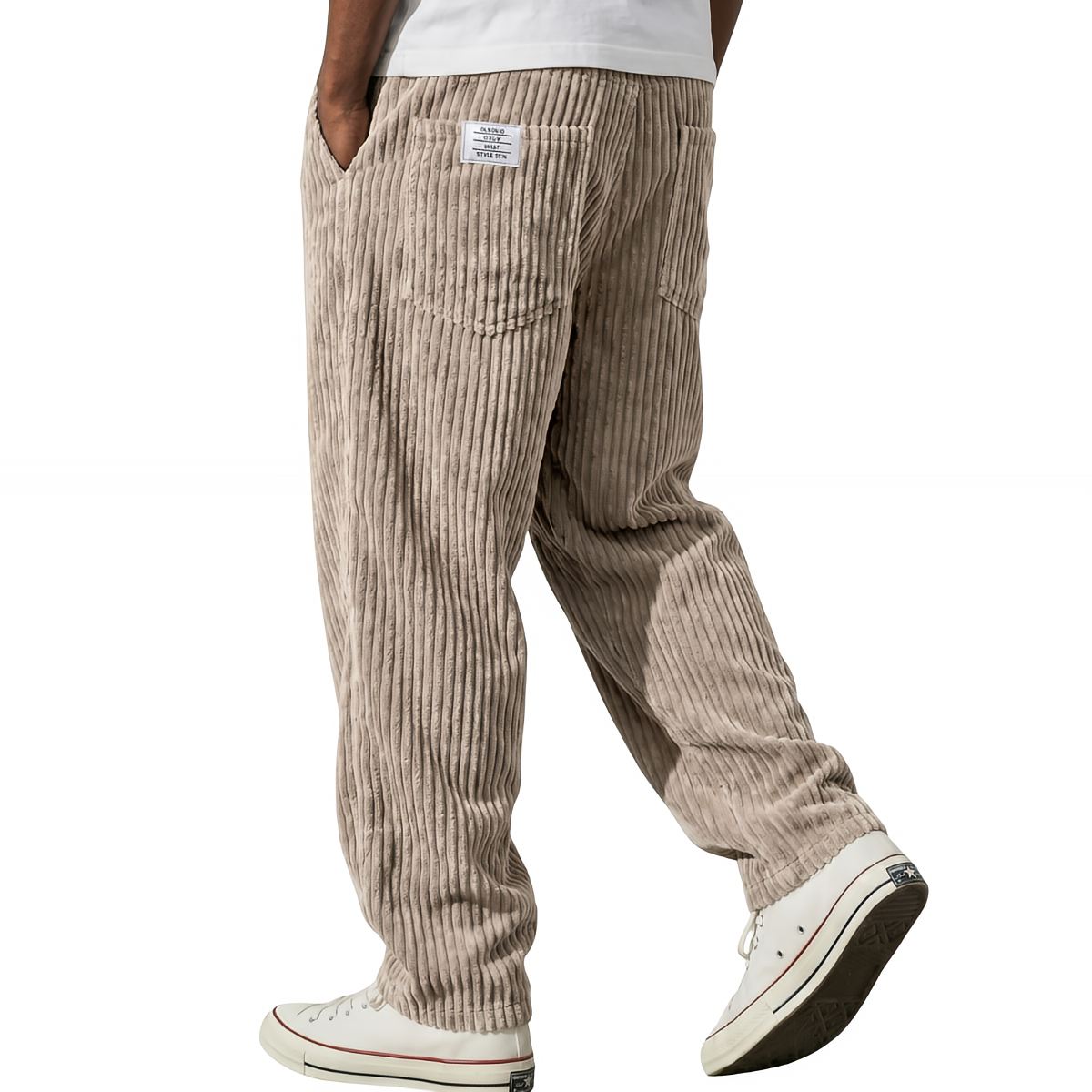 Darevo | Men's Corduroy Pants with Elastic Waistband