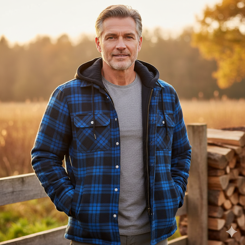 Calvin | Elegant Long Sleeve Warm Hooded Jacket With Button