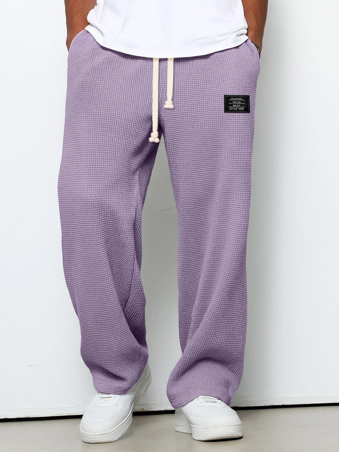 Lance | Casual Waffle Knit Pants with Drawstring