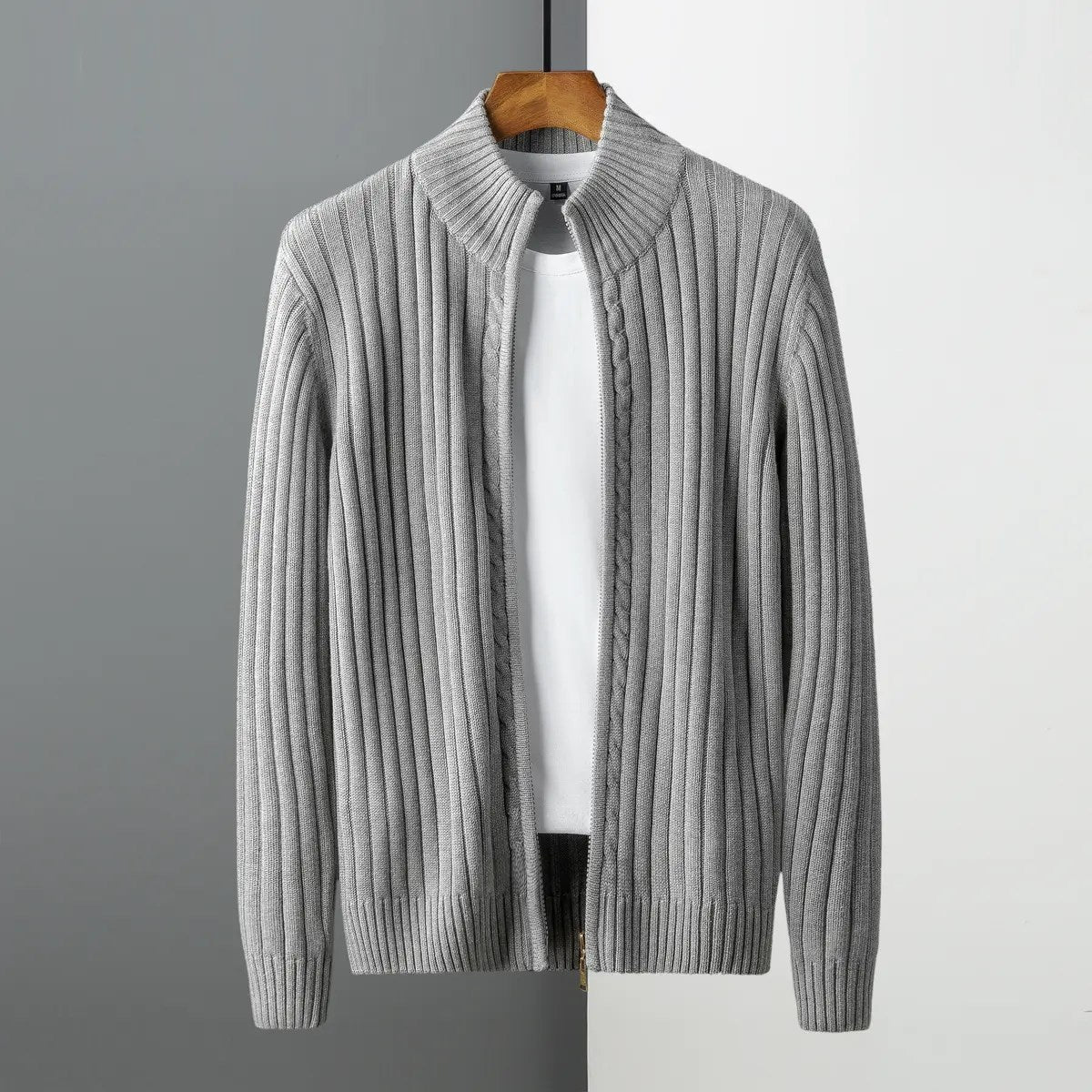 Caleb  | Striped Cardigan with Zipper