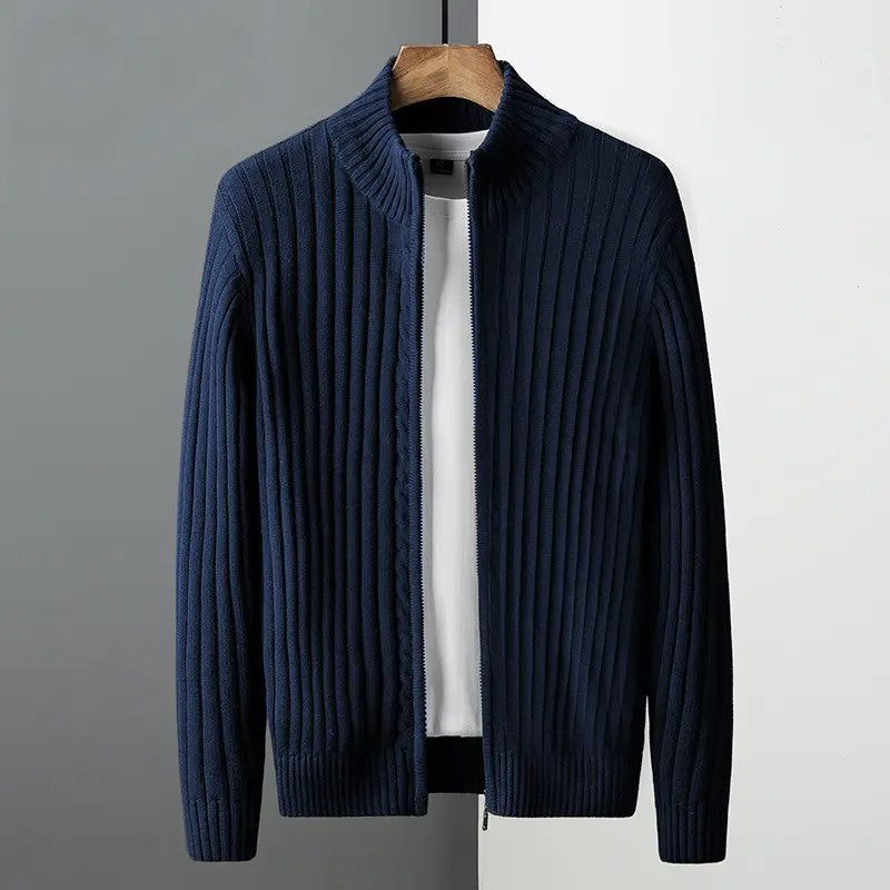 Caleb  | Striped Cardigan with Zipper
