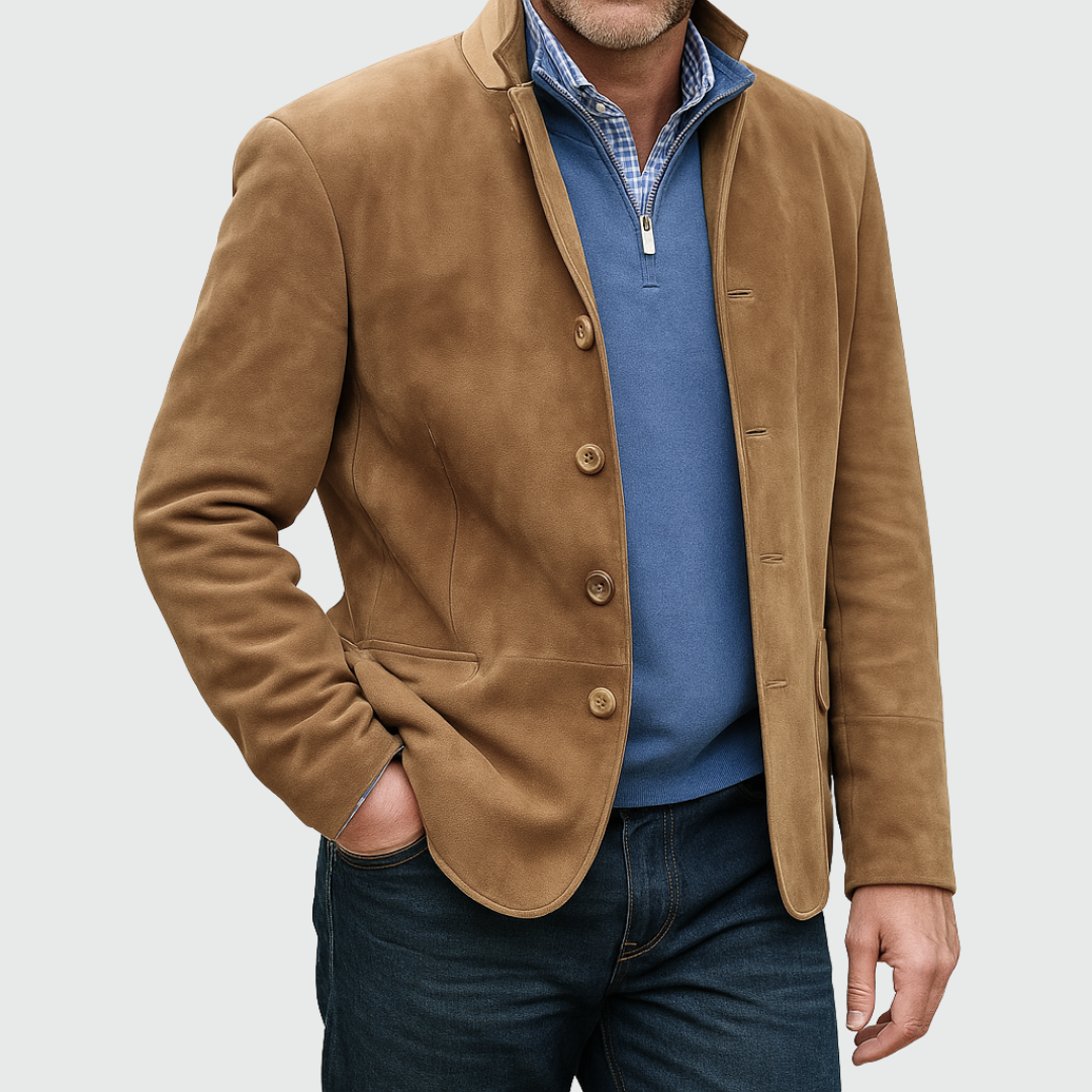 Darevo | Classic Suede Jacket with Buttons
