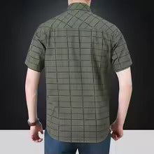 Darevo | Elegant Short Sleeve Checkered Shirt