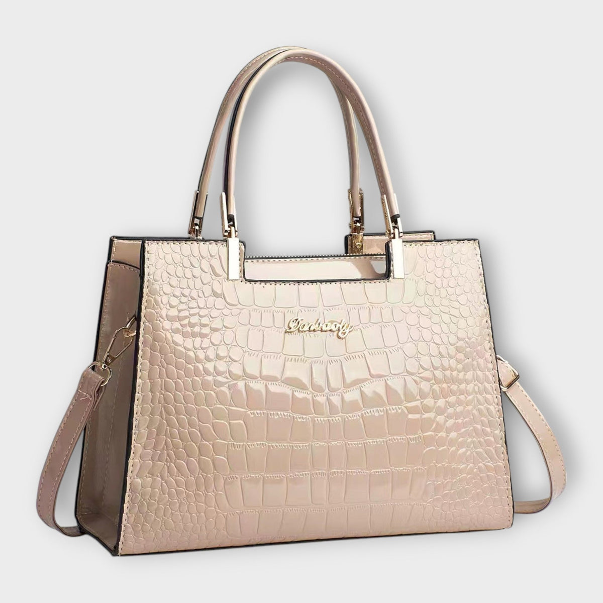 Darevo | Glossy Crocodile Pattern Handbag
