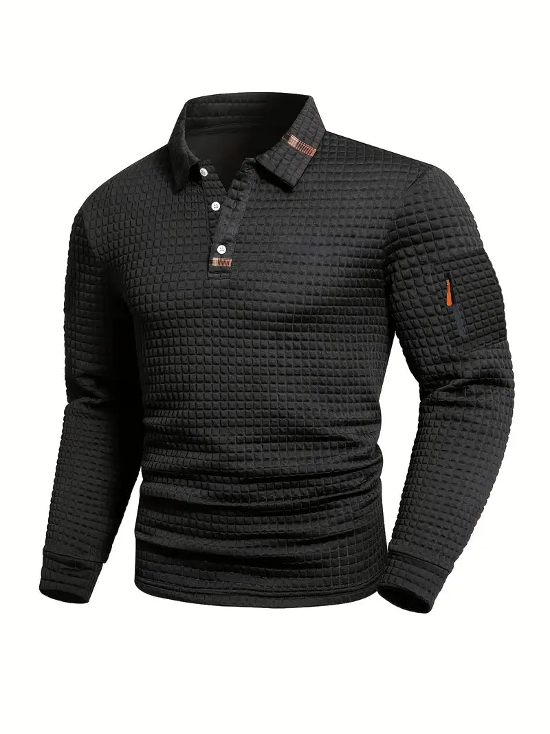Bruce | Textured Polo with Pocket on the Sleeve