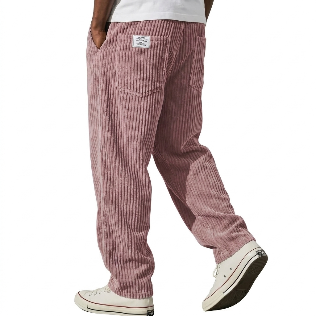 Darevo | Men's Corduroy Pants with Elastic Waistband