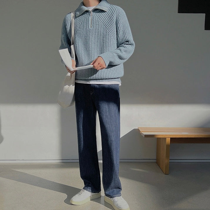 Darevo | Quarter-Zip Azure Pullover