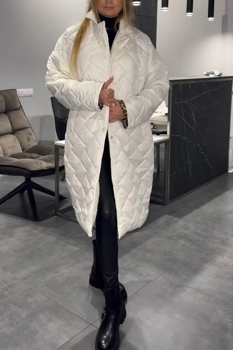 Darevo | Reversible Quilted Coat with Leopard Print Lining