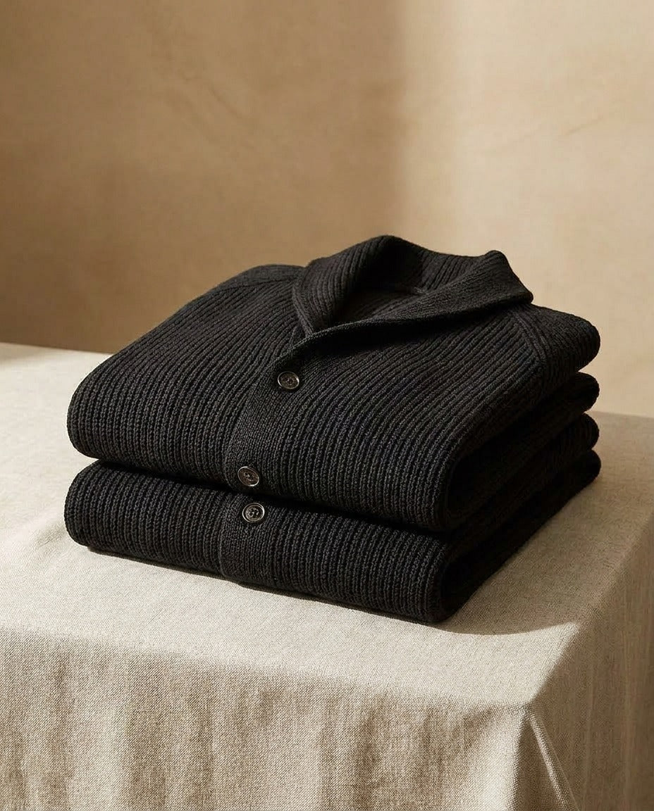 Darevo | Knitted cardigan with shawl collar and button closure