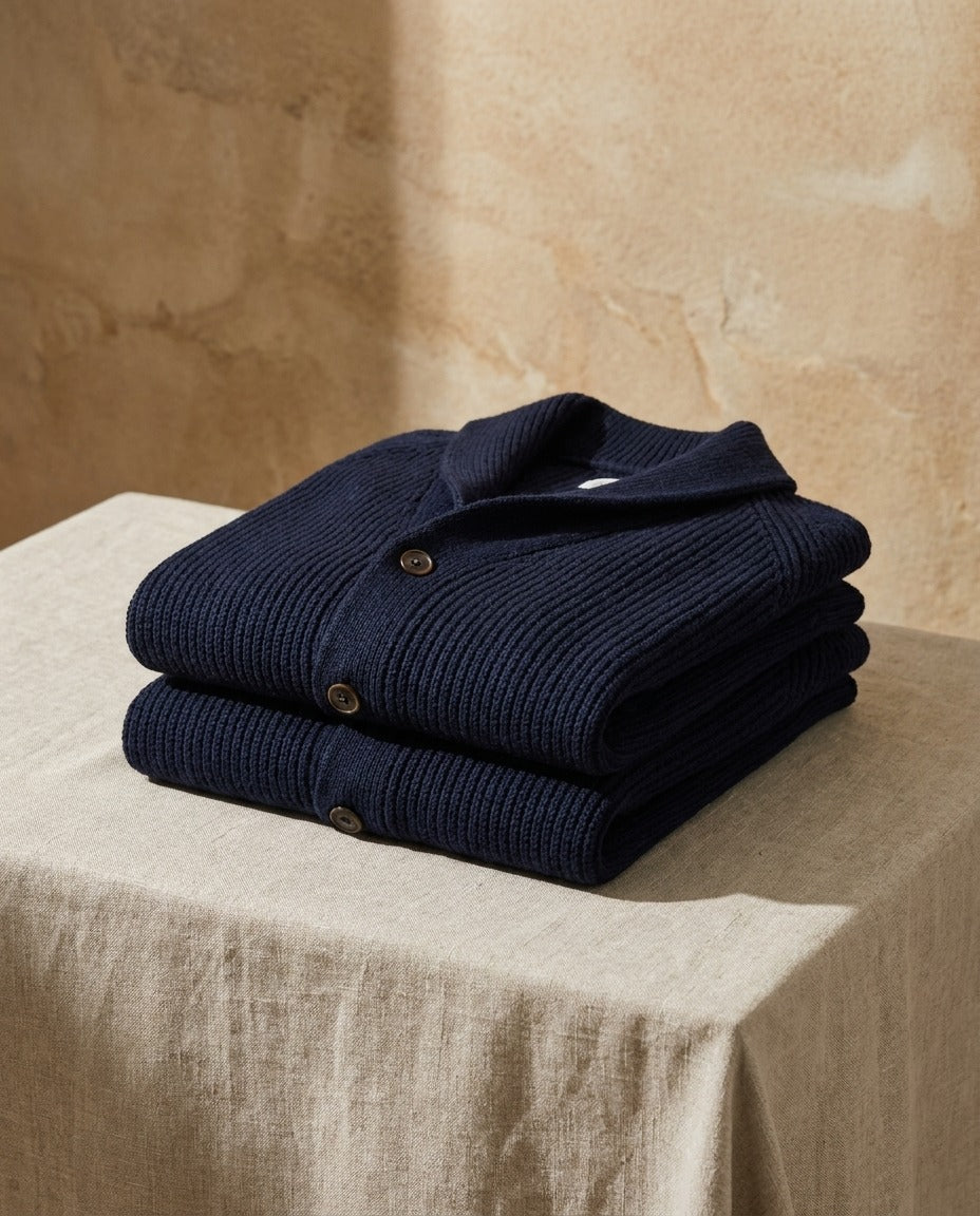 Darevo | Knitted cardigan with shawl collar and button closure