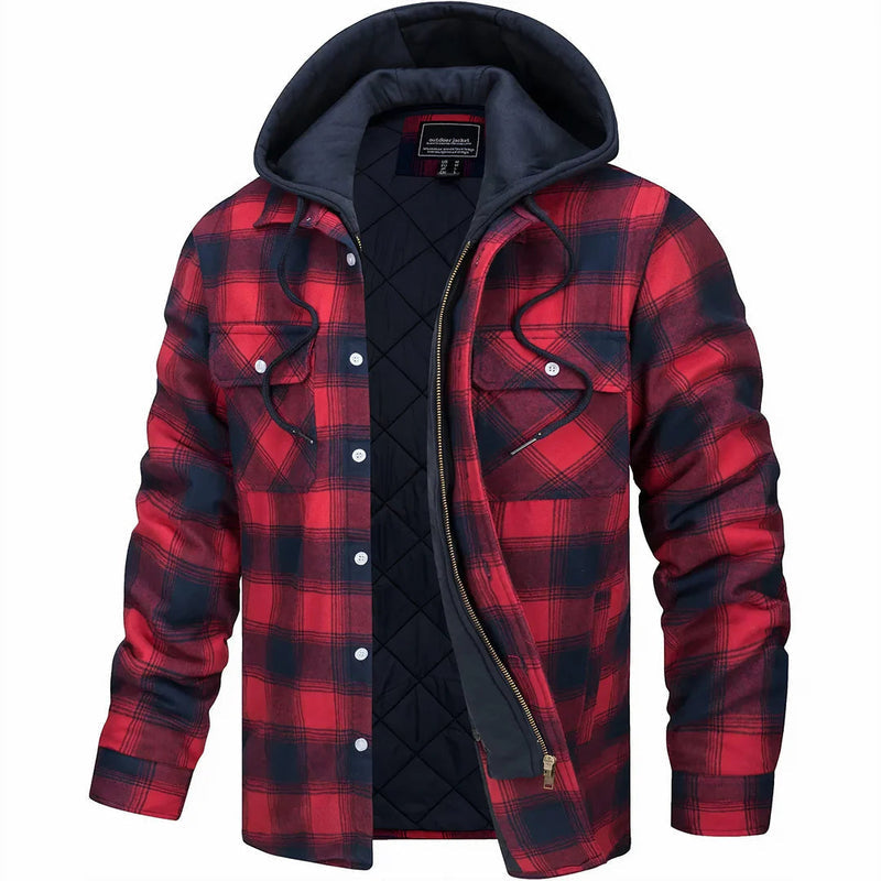 Calvin | Elegant Long Sleeve Warm Hooded Jacket With Button